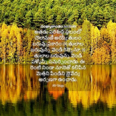Picture 04 - సంఖ్యాకాండం 7:13 TELIRV - అతడు పరిశుద్ధ - Bible Verse Picture