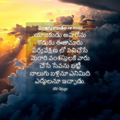 Picture 04 - సంఖ్యాకాండం 7:8 TELIRV - యాజకుడు అహరోను - Bible Verse Picture
