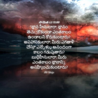 Picture 04 - సామెత 1:22 TELIRV - “జ్ఞాన హీనులారా, - Bible Verse Picture