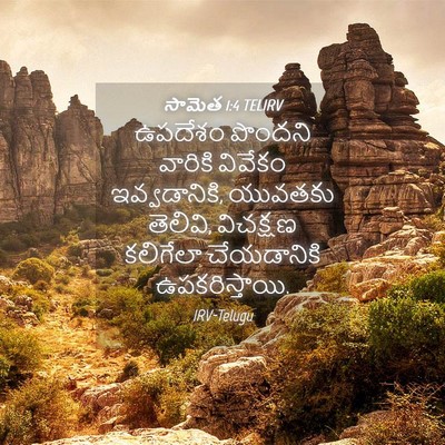 Picture 04 - సామెత 1:4 TELIRV - ఉపదేశం పొందని - Bible Verse Picture