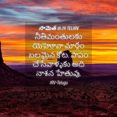 Picture 04 - సామెత 10:29 TELIRV - నీతిమంతులకు - Bible Verse Picture