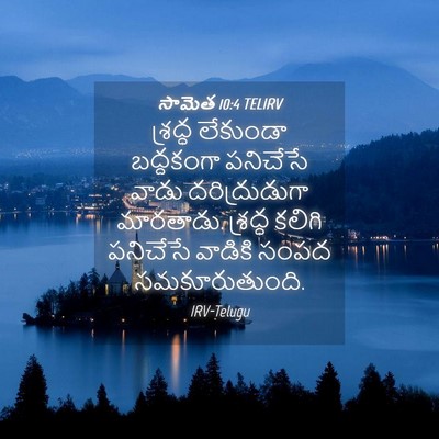 Picture 04 - సామెత 10:4 TELIRV - శ్రద్ధ లేకుండా - Bible Verse Picture