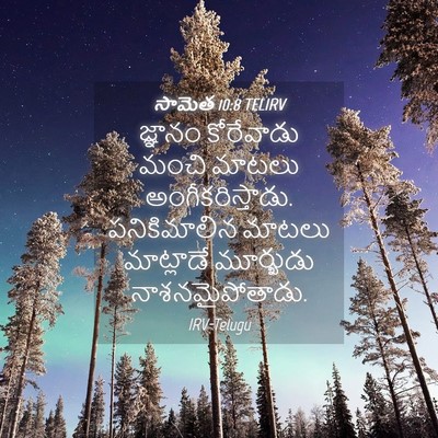 Picture 04 - సామెత 10:8 TELIRV - జ్ఞానం కోరేవాడు - Bible Verse Picture
