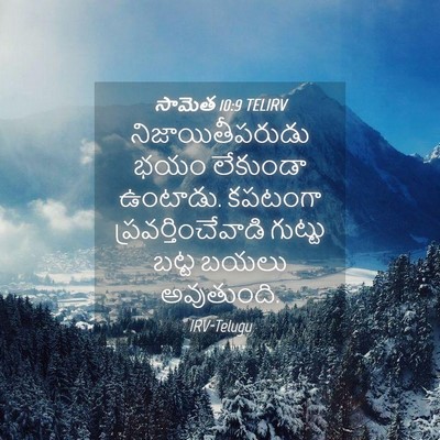 Picture 04 - సామెత 10:9 TELIRV - నిజాయితీపరుడు భయం - Bible Verse Picture