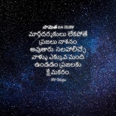 Picture 04 - సామెత 11:14 TELIRV - మార్గదర్శకులు - Bible Verse Picture