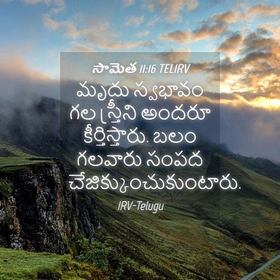 Picture 04 - సామెత 11:16 TELIRV - మృదు స్వభావం గల - Bible Verse Picture