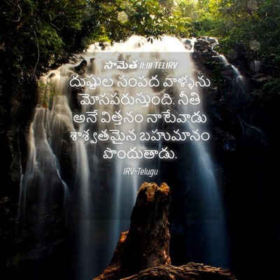 Picture 04 - సామెత 11:18 TELIRV - దుష్టుల సంపద - Bible Verse Picture