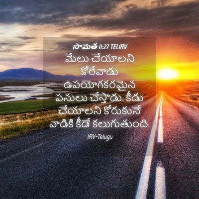 Picture 04 - సామెత 11:27 TELIRV - మేలు చేయాలని - Bible Verse Picture