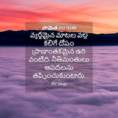 Picture 04 - సామెత 12:13 TELIRV - వ్యర్ధమైన మాటల - Bible Verse Picture