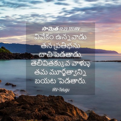 Picture 04 - సామెత 12:23 TELIRV - వివేకం ఉన్నవాడు - Bible Verse Picture