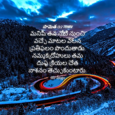 Picture 04 - సామెత 13:2 TELIRV - మనిషి తన నోటి - Bible Verse Picture