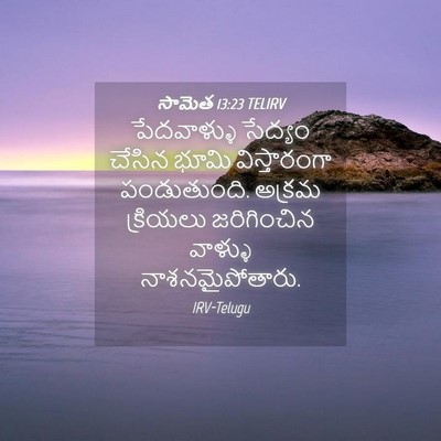 Picture 04 - సామెత 13:23 TELIRV - పేదవాళ్ళు సేద్యం - Bible Verse Picture