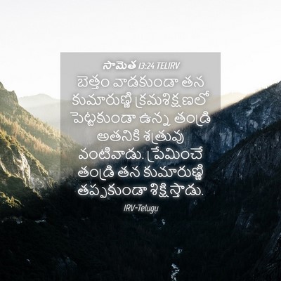 Picture 04 - సామెత 13:24 TELIRV - బెత్తం వాడకుండా - Bible Verse Picture
