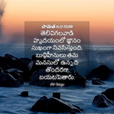 Picture 04 - సామెత 14:33 TELIRV - తెలివిగలవాడి - Bible Verse Picture