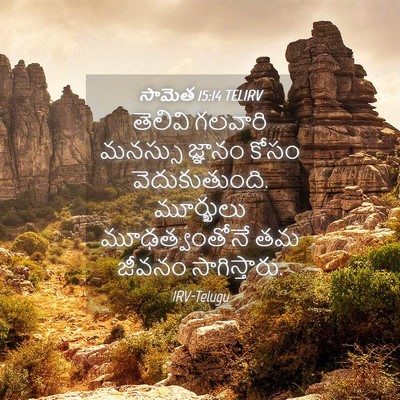Picture 04 - సామెత 15:14 TELIRV - తెలివి గలవారి - Bible Verse Picture