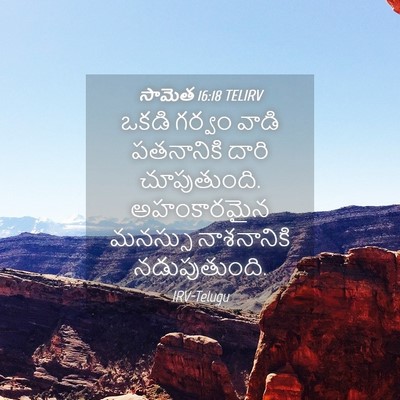 Picture 04 - సామెత 16:18 TELIRV - ఒకడి గర్వం వాడి - Bible Verse Picture