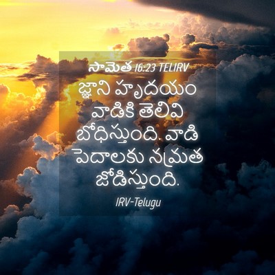 Picture 04 - సామెత 16:23 TELIRV - జ్ఞాని హృదయం - Bible Verse Picture