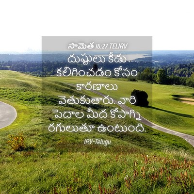 Picture 04 - సామెత 16:27 TELIRV - దుష్టులు కీడు - Bible Verse Picture