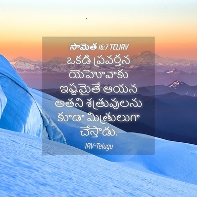 Picture 04 - సామెత 16:7 TELIRV - ఒకడి ప్రవర్తన - Bible Verse Picture