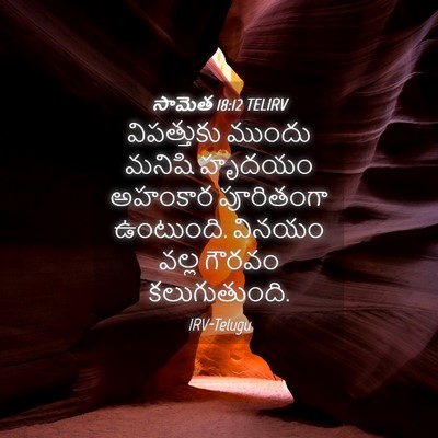 Picture 04 - సామెత 18:12 TELIRV - విపత్తుకు ముందు - Bible Verse Picture
