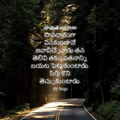 Picture 04 - సామెత 18:13 TELIRV - సావధానంగా - Bible Verse Picture