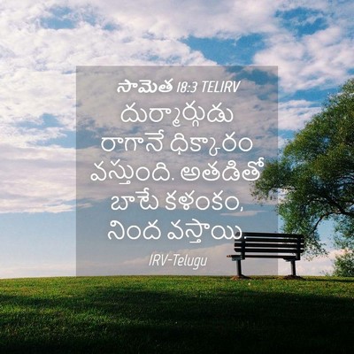 Picture 04 - సామెత 18:3 TELIRV - దుర్మార్గుడు - Bible Verse Picture