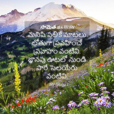 Picture 04 - సామెత 18:4 TELIRV - మనిషి పలికే మాటలు - Bible Verse Picture