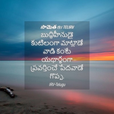 Picture 04 - సామెత 19:1 TELIRV - బుద్ధిహీనుడై - Bible Verse Picture