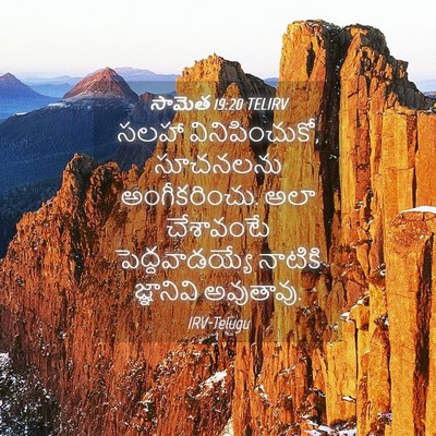 Picture 04 - సామెత 19:20 TELIRV - సలహా వినిపించుకో, - Bible Verse Picture