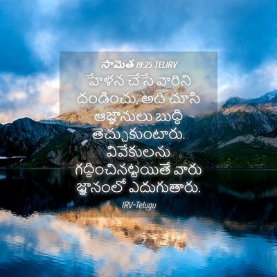 Picture 04 - సామెత 19:25 TELIRV - హేళన చేసే వారిని - Bible Verse Picture