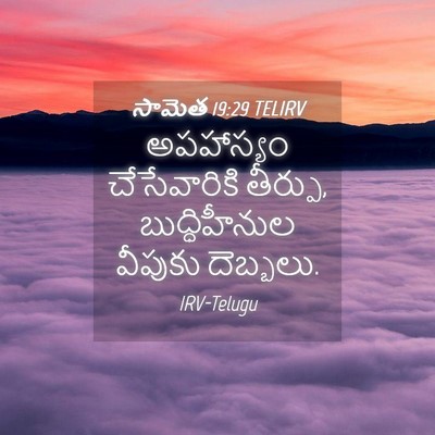 Picture 04 - సామెత 19:29 TELIRV - అపహాస్యం - Bible Verse Picture