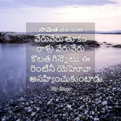 Picture 04 - సామెత 20:10 TELIRV - వేరువేరు తూకం - Bible Verse Picture