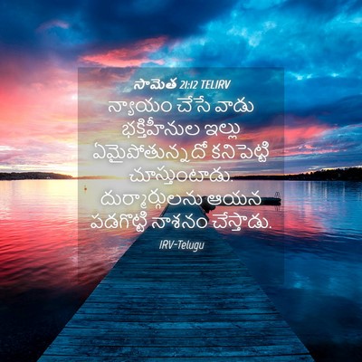 Picture 04 - సామెత 21:12 TELIRV - న్యాయం చేసే వాడు - Bible Verse Picture