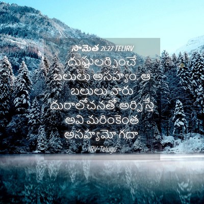 Picture 04 - సామెత 21:27 TELIRV - దుష్టులర్పించే - Bible Verse Picture