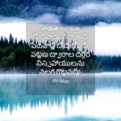 Picture 04 - సామెత 22:22 TELIRV - పేదవాడు గదా అని - Bible Verse Picture