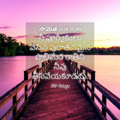 Picture 04 - సామెత 22:28 TELIRV - నీ పూర్వీకులు - Bible Verse Picture