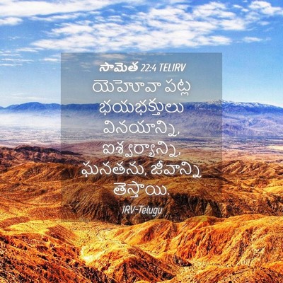 Picture 04 - సామెత 22:4 TELIRV - యెహోవా పట్ల - Bible Verse Picture