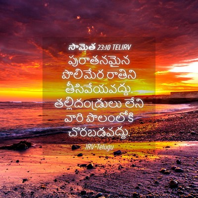 Picture 04 - సామెత 23:10 TELIRV - పురాతనమైన పొలిమేర - Bible Verse Picture