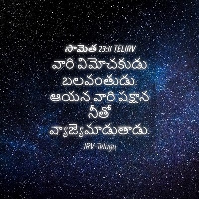 Picture 04 - సామెత 23:11 TELIRV - వారి విమోచకుడు - Bible Verse Picture