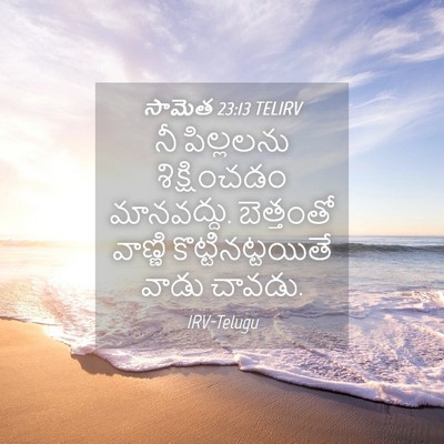 Picture 04 - సామెత 23:13 TELIRV - నీ పిల్లలను - Bible Verse Picture