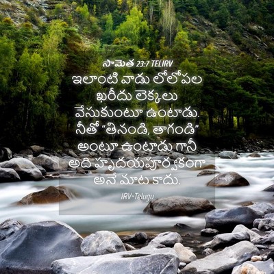 Picture 04 - సామెత 23:7 TELIRV - ఇలాంటి వాడు - Bible Verse Picture