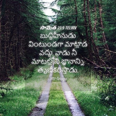 Picture 04 - సామెత 23:9 TELIRV - బుద్ధిహీనుడు - Bible Verse Picture