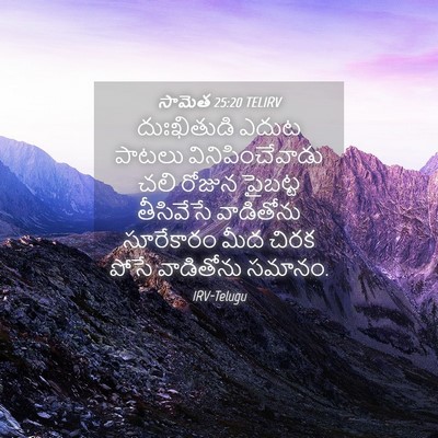 Picture 04 - సామెత 25:20 TELIRV - దుఃఖితుడి ఎదుట - Bible Verse Picture