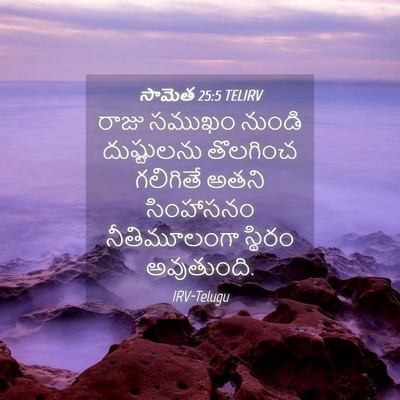 Picture 04 - సామెత 25:5 TELIRV - రాజు సముఖం నుండి - Bible Verse Picture