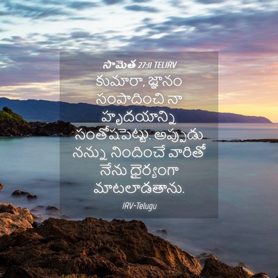Picture 04 - సామెత 27:11 TELIRV - కుమారా, జ్ఞానం - Bible Verse Picture