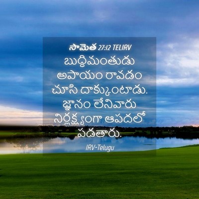 Picture 04 - సామెత 27:12 TELIRV - బుద్ధిమంతుడు - Bible Verse Picture