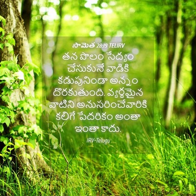 Picture 04 - సామెత 28:19 TELIRV - తన పొలం సేద్యం - Bible Verse Picture