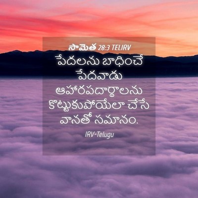 Picture 04 - సామెత 28:3 TELIRV - పేదలను బాధించే - Bible Verse Picture