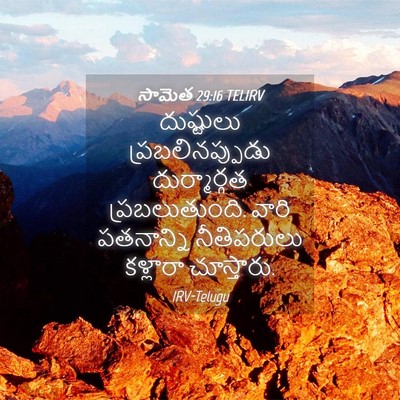 Picture 04 - సామెత 29:16 TELIRV - దుష్టులు - Bible Verse Picture