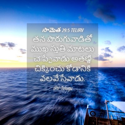 Picture 04 - సామెత 29:5 TELIRV - తన పొరుగువాడితో - Bible Verse Picture